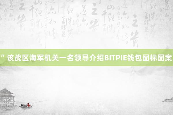 ”该战区海军机关一名领导介绍BITPIE钱包图标图案