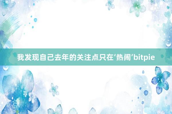 我发现自己去年的关注点只在‘热闹’bitpie