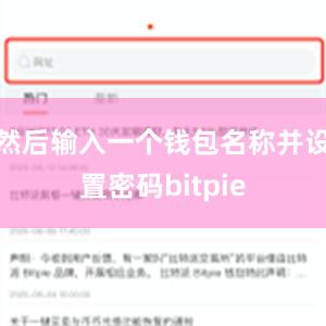 然后输入一个钱包名称并设置密码bitpie