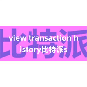 view transaction history比特派s